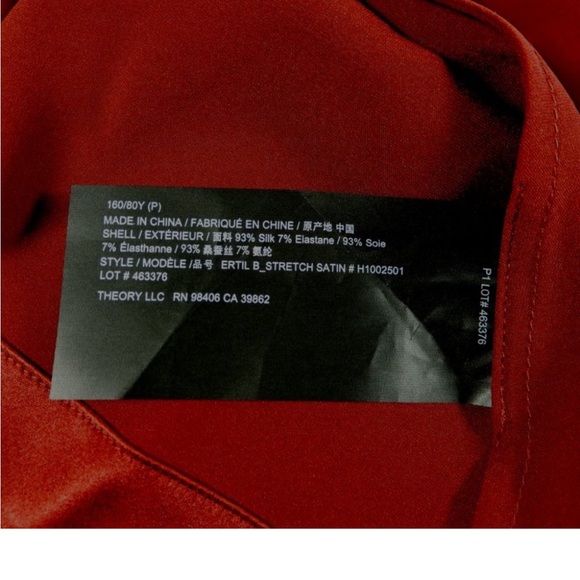 THEORY Ertil Silky Satin Halter Top Color: Red Dahlia size P= 0-2 NWT $225 - Picture 14 of 14